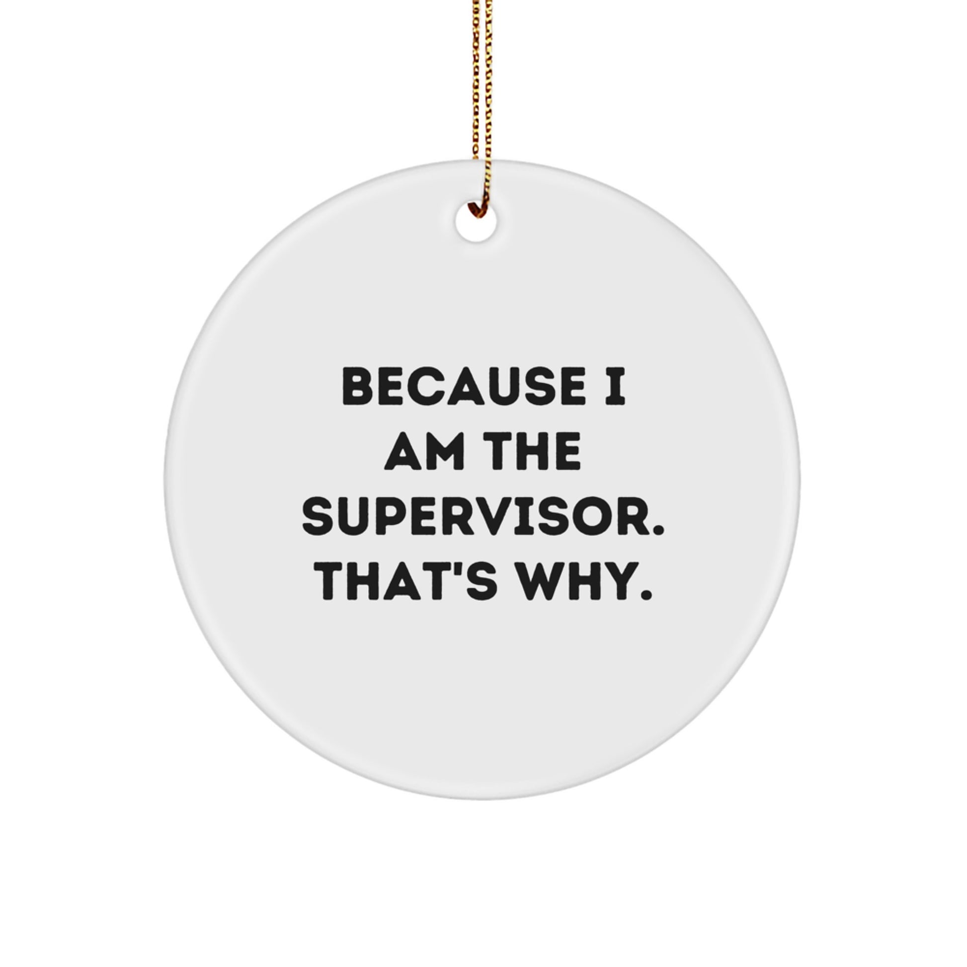 Funny Supervisor Gifts from Friends Circle Ornament for Christmas Unique Decorations Because I Am The Supervisor That's Why - Image 1