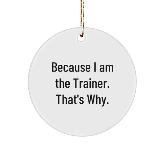 Funny Trainer Gifts from Men, Unique Circle Ornaments for Christmas, Inspirational - Image 1