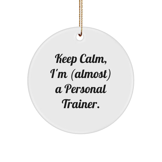 Funny Personal Trainer Christmas Unique Gifts for Men from Friends, Personal Trainer Circle Ornament Keepsake for Home - Image 1
