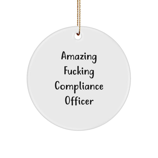 Funny Compliance Officer Gifts from Friends Circle Ornament for Compliance Officers, Amazing F--king Compliance Officer Christmas Unique Gifts - Image 1