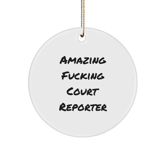 Funny Court Reporter Circle Ornament, Gifts for Court Reporters, Unique Christmas Unique Gifts from Friends for Court Reporters - Image 1