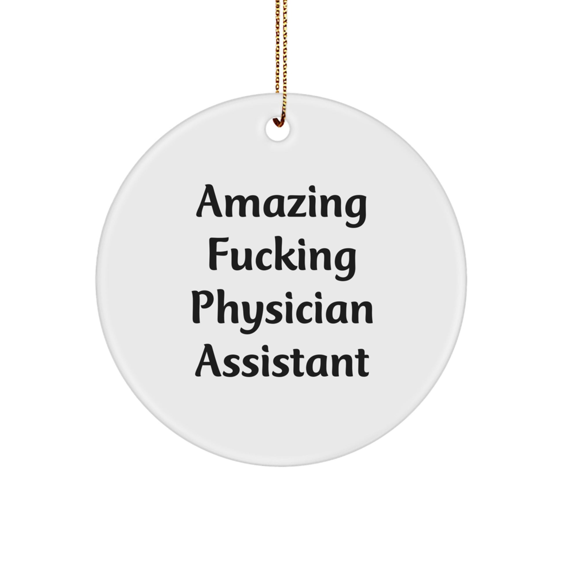 Funny Physician Assistant Gifts from Men - Amazing F--king Physician Assistant Circle Ornament for Christmas Unique Gifts for Physician Assistant - Image 1