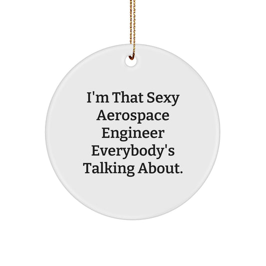 Funny Aerospace Engineer Gifts from Friends, Sexy Aerospace Engineer Circle Ornament, Christmas Unique Gifts for Men - Image 1