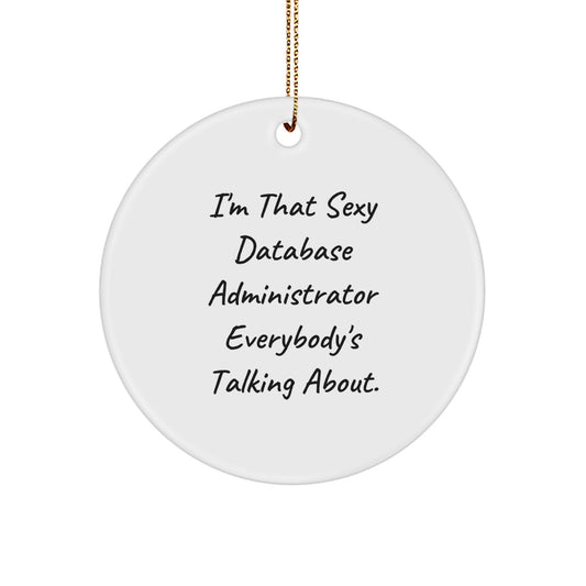 Funny Database Administrator Gifts for Christmas - I'm That Sexy 'Database Administrator' Everybody's Talking About. Circle Ornament Gifts from Friends - Image 1