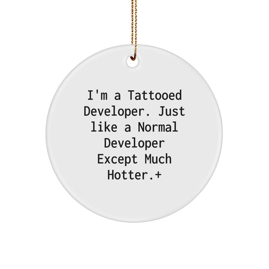 Funny Developer Christmas Circle Ornament Gifts from Friends for Developer Men - Image 1