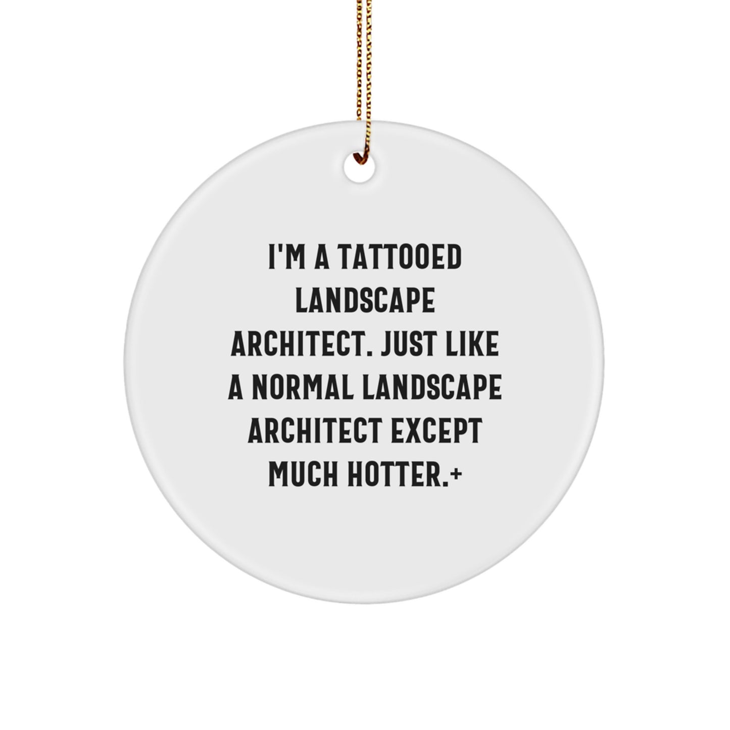 Funny Landscape Architect Gift for Friends from Men, Christmas Unique Gifts for Landscape Architect Enthusiasts, Personalized Circle Ornament - Image 1