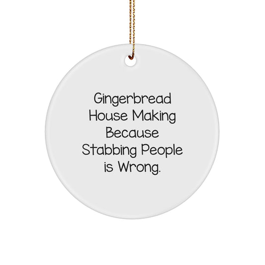 Gingerbread House Making Gifts for Family and Friends from Men with Love - Funny Circle Ornament for Christmas Unique Decorations - Image 1