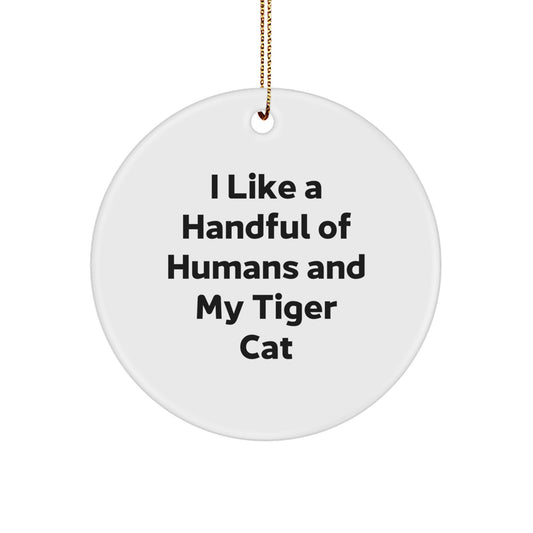 Funny Tiger Cat Circle Ornament Gifts from Men to Women for Christmas - Image 1