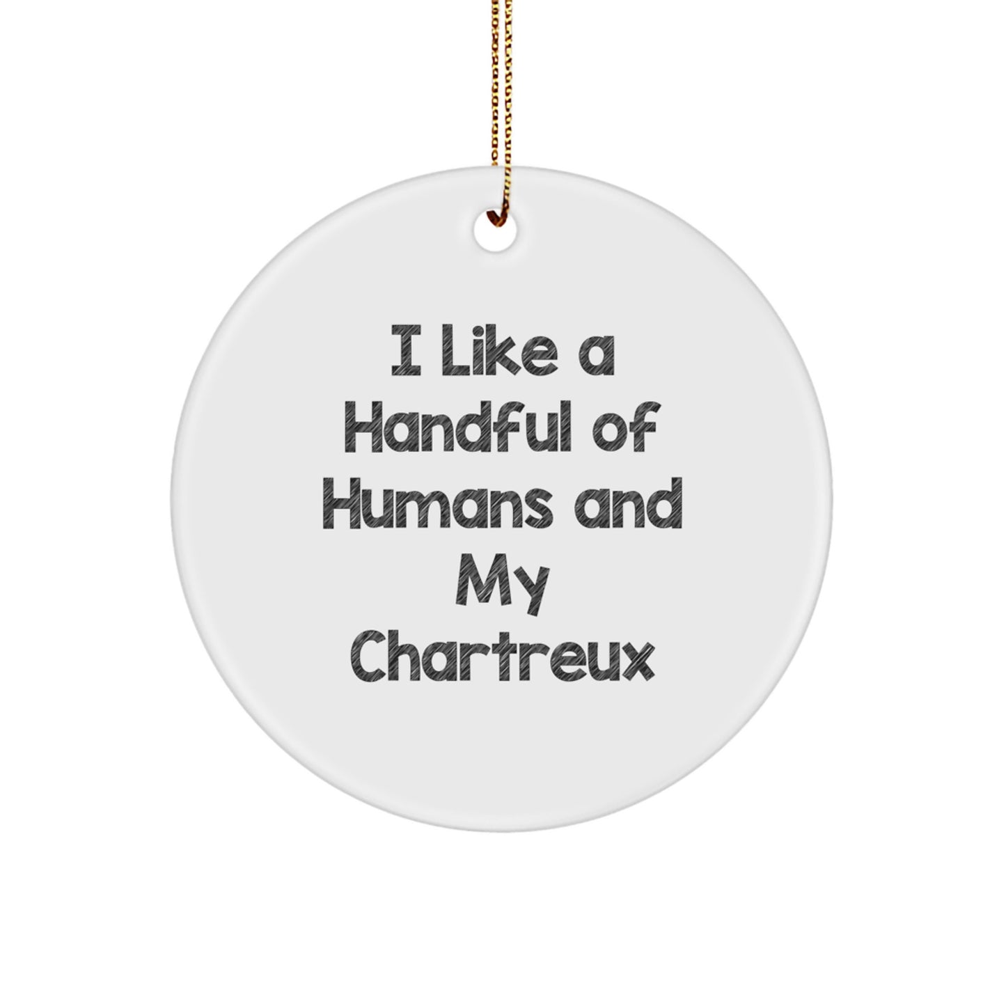 Funny Chartreux Cat Lover Gifts from Family for Chartreux Cat Enthusiast, Christmas Unique Circle Ornament, Circle Ornament for Cat Lovers - Image 1