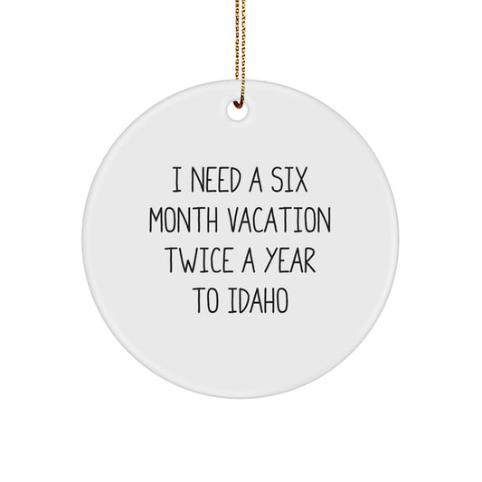 Funny Idaho Gifts from Family for Men - Circle Ornament for Christmas Unique Presents - Image 1