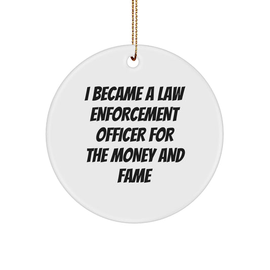 Funny Law Enforcement Officer Gifts for Men, Unique Circle Ornament from Friends, Law Enforcement Officer Christmas Unique Gifts - Image 1