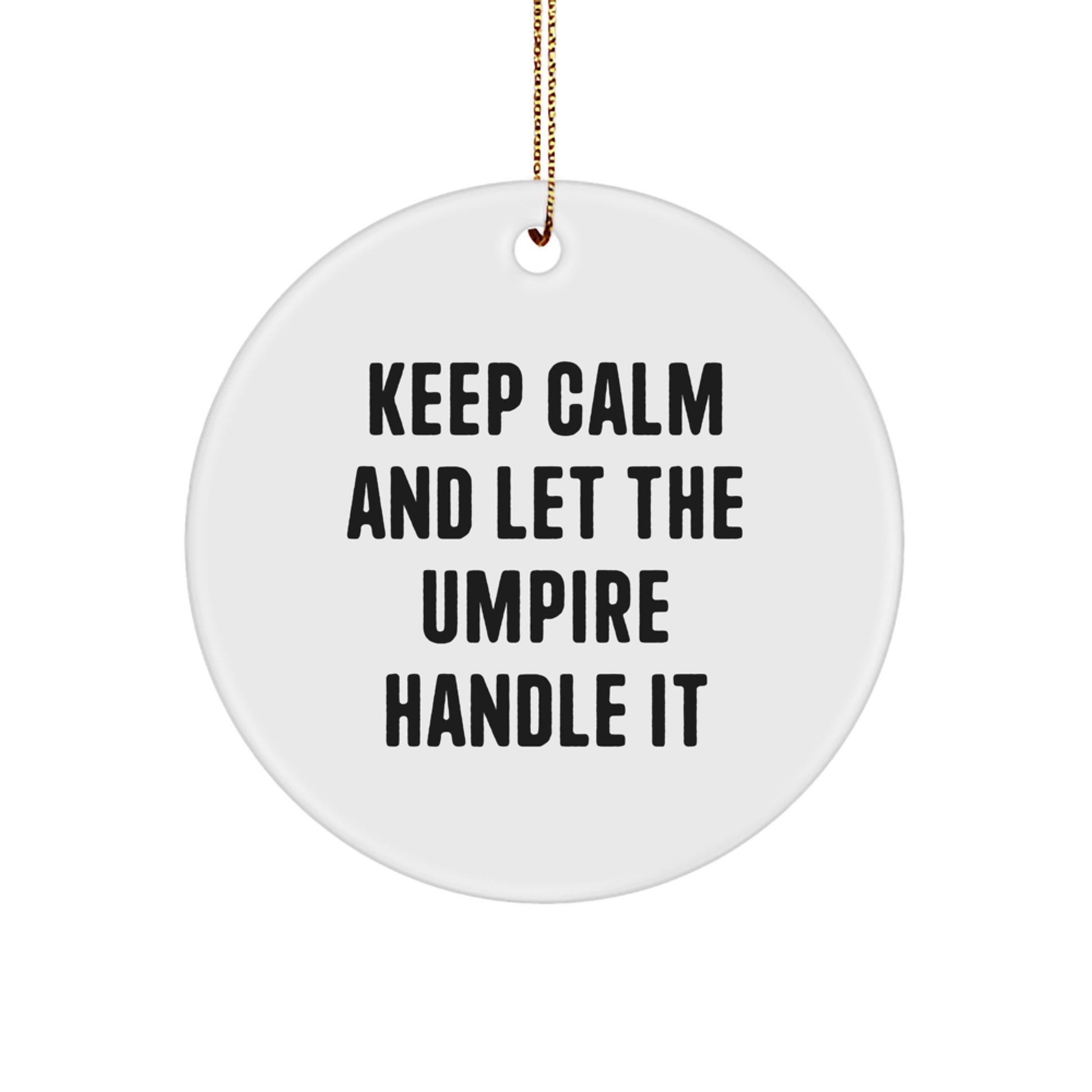 Umpire Circle Ornament White Christmas Keepsake Gifts from Friends to Umpire Lovers - Image 1