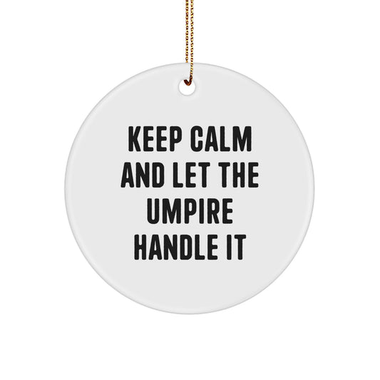Umpire Circle Ornament White Christmas Keepsake Gifts from Friends to Umpire Lovers - Image 1