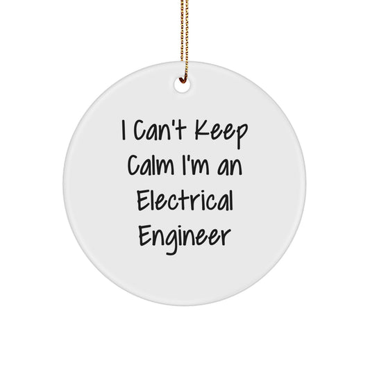 Funny Electrical Engineer Gifts from Friends 'I Can't Keep Calm I'm An Electrical Engineer', Circle Ornament for Electrical Engineer Men, Unique Christmas Unique Gifts for Electrical Engineer Family - Image 1