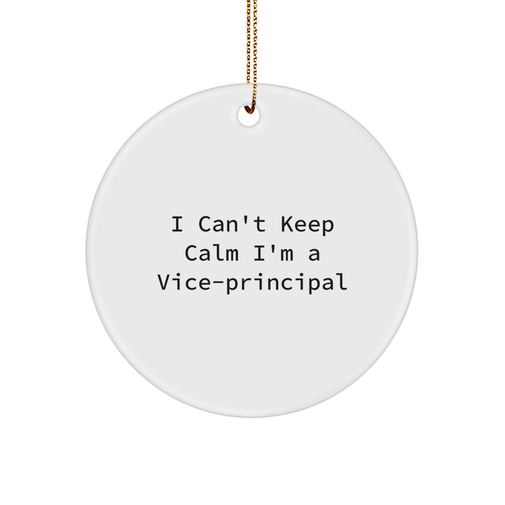 Funny Vice-principal Gifts from Friends for Vice-principal - I'm A Vice-principal Circle Ornament, Vice-principal Christmas Unique Gifts - Image 1