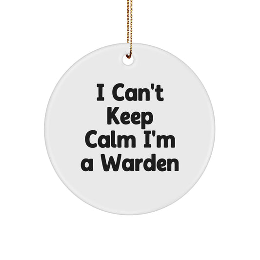 Funny Warden Circle Ornament Gifts from Friends for Christmas - Image 1