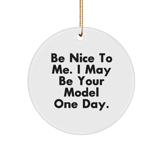 Funny Model Circle Ornament, Gifts from Friends to Model Enthusiasts, Christmas Unique Gifts for Model Lovers - Image 1
