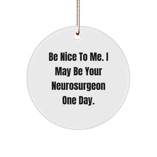Funny Neurosurgeon Gifts for Men from, Be Nice To Me I May Be Your, Christmas Unique Ornament for Office - Image 1