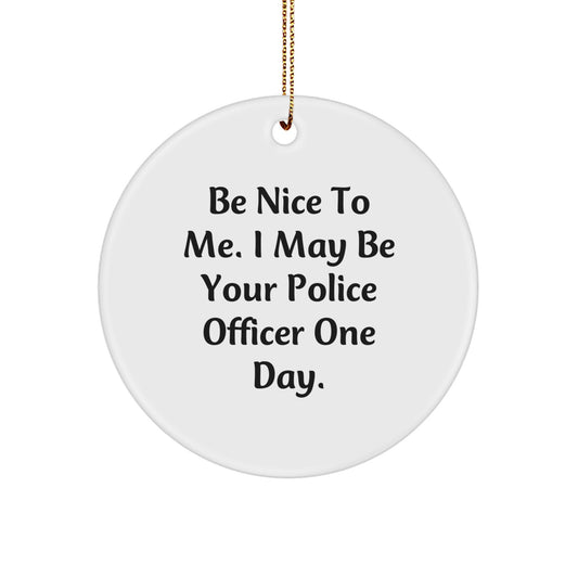 Funny Police Officer Circle Ornament Gifts from Men to Police Officer Friends for Christmas Unique Gifts - Image 1