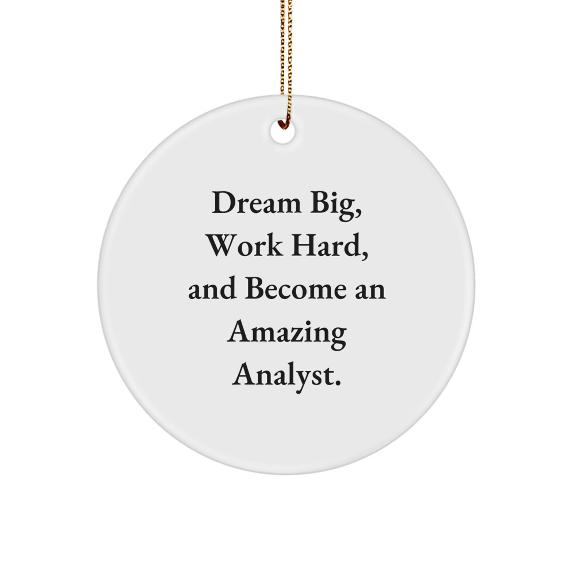 Funny Analyst Gifts from Family, Christmas Unique Gifts for Men, Women, Friends, Coworkers, Become Amazing Analyst Circle Ornament - Image 1
