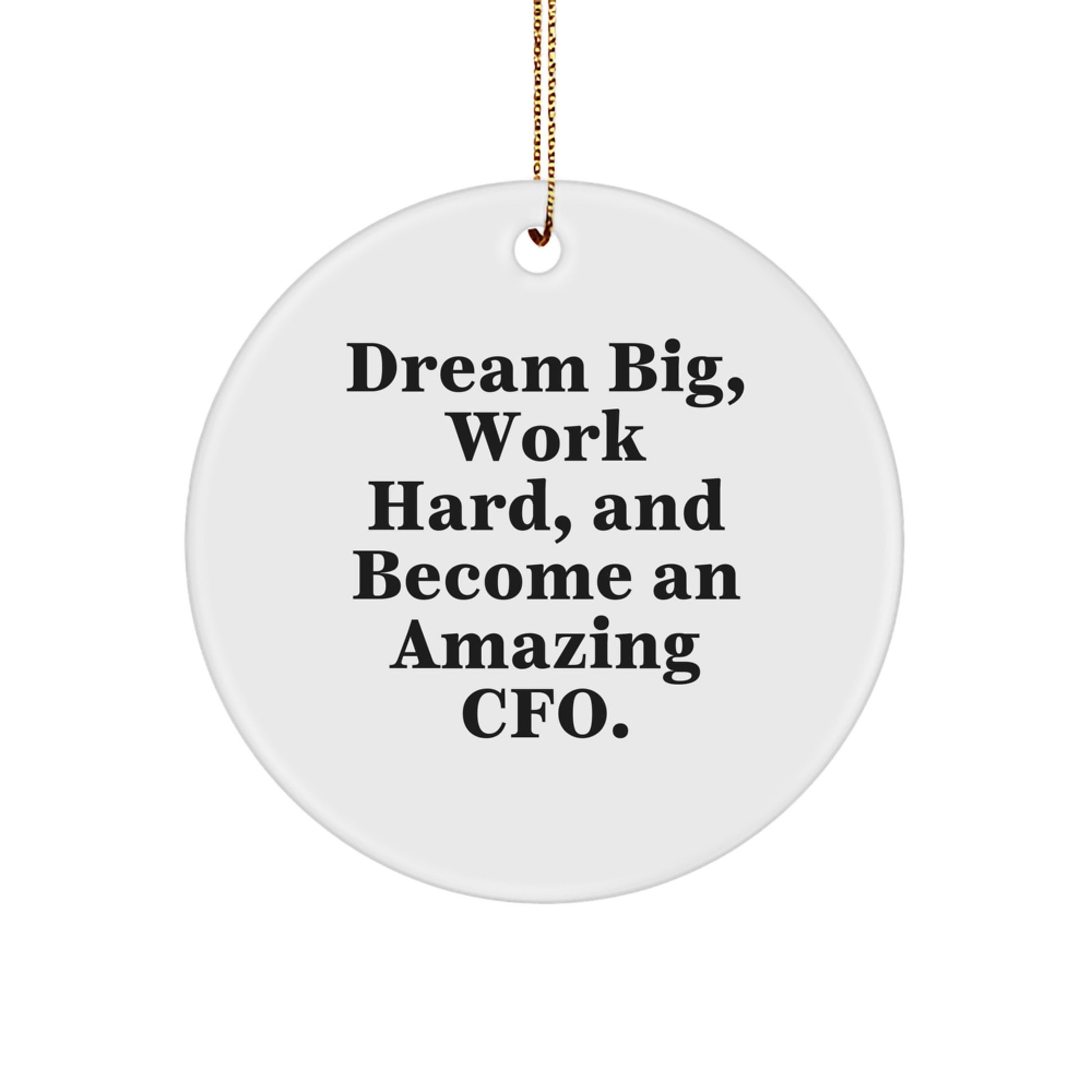Funny CFO Gifts for Men, Unique Christmas Unique Gifts from Friends, Women, or Coworkers - CFO Circle Ornament with Inspirational Quote - Great CFO Office Decor - Image 1
