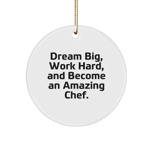 Funny Chef Ornaments for Kitchen, Dream Big - Gifts from Friends to Family, Unique Christmas Decorations, Inspirational Quotes - Image 1