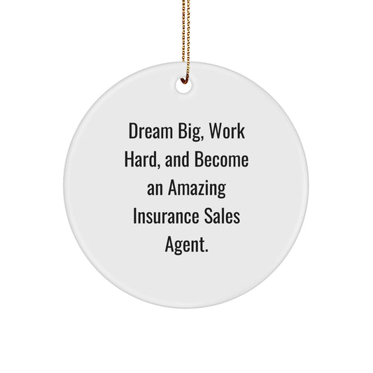 Funny Inspirational Gift for Insurance Sales Agent, Christmas Unique Circle Ornament Gifts from Friends, Coworkers, and Family - Image 1