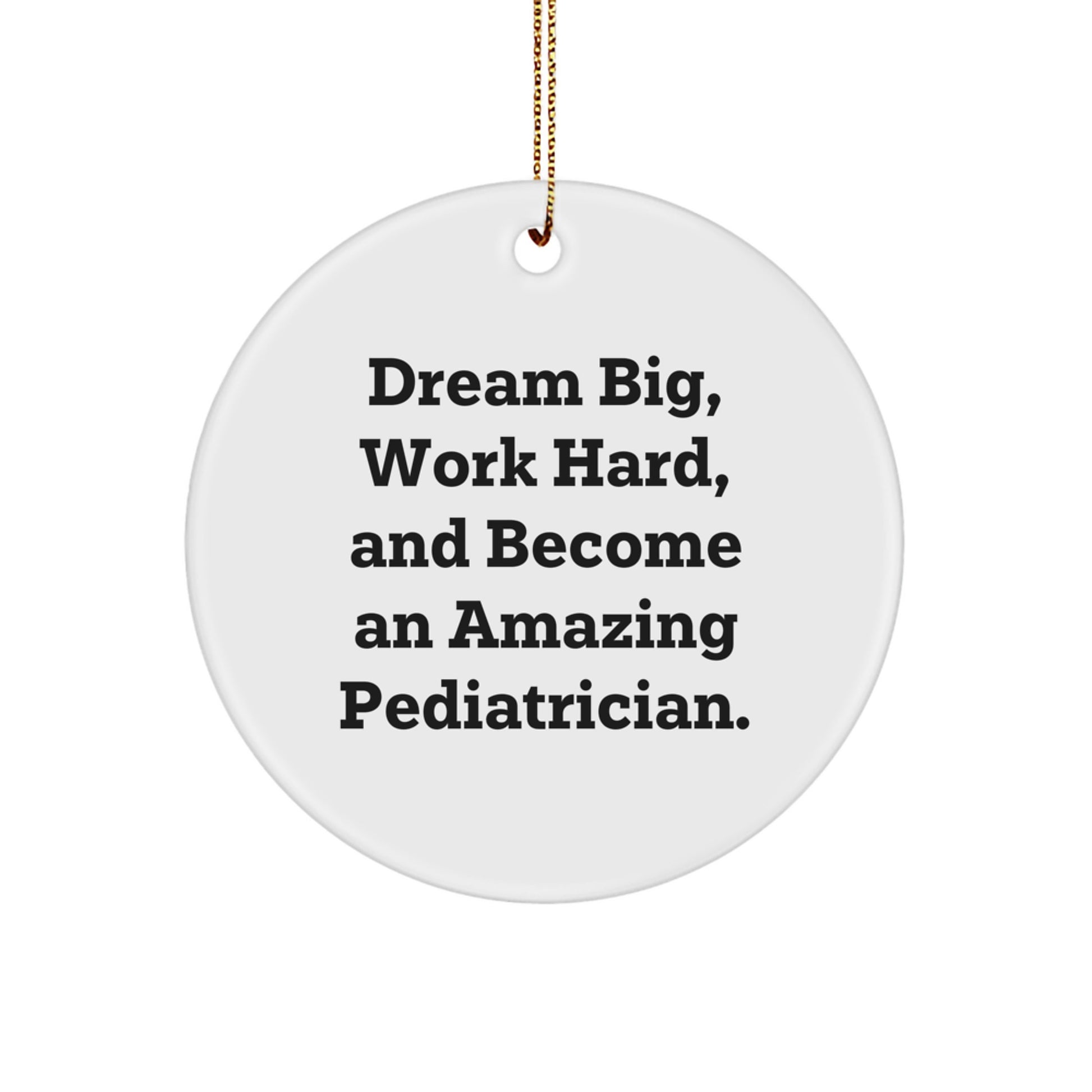 Funny Inspirational Gifts from Friends and Family for the Amazing Pediatrician in Your Life, 'Dream Big, Work Hard, Circle Ornament for Christmas Unique Gifts, Pediatrician Appreciation - Image 1
