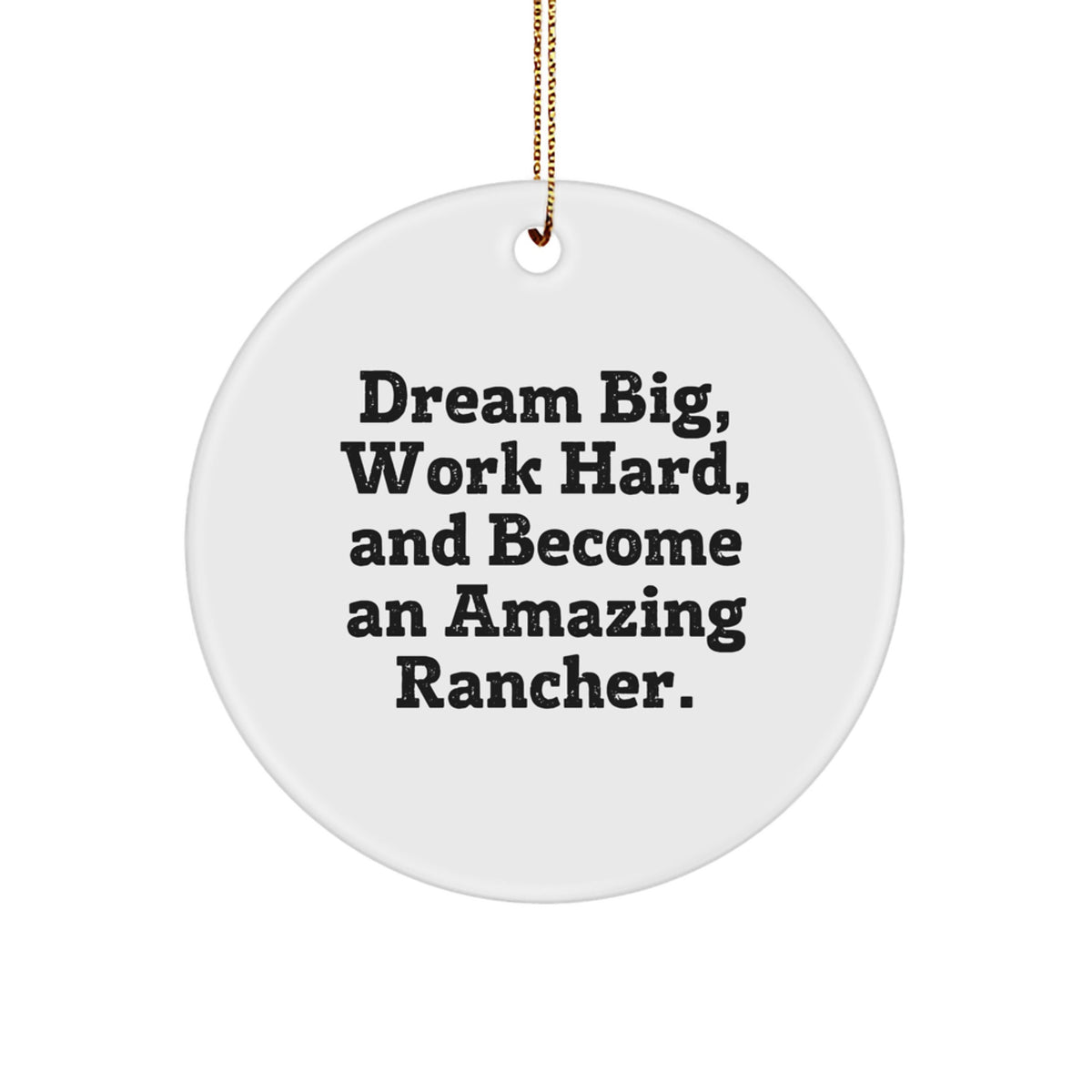Rancher Gifts for Men, Funny Inspirational Quotes Circle Ornament from Family, Perfect for Christmas Unique Gifts - Image 1