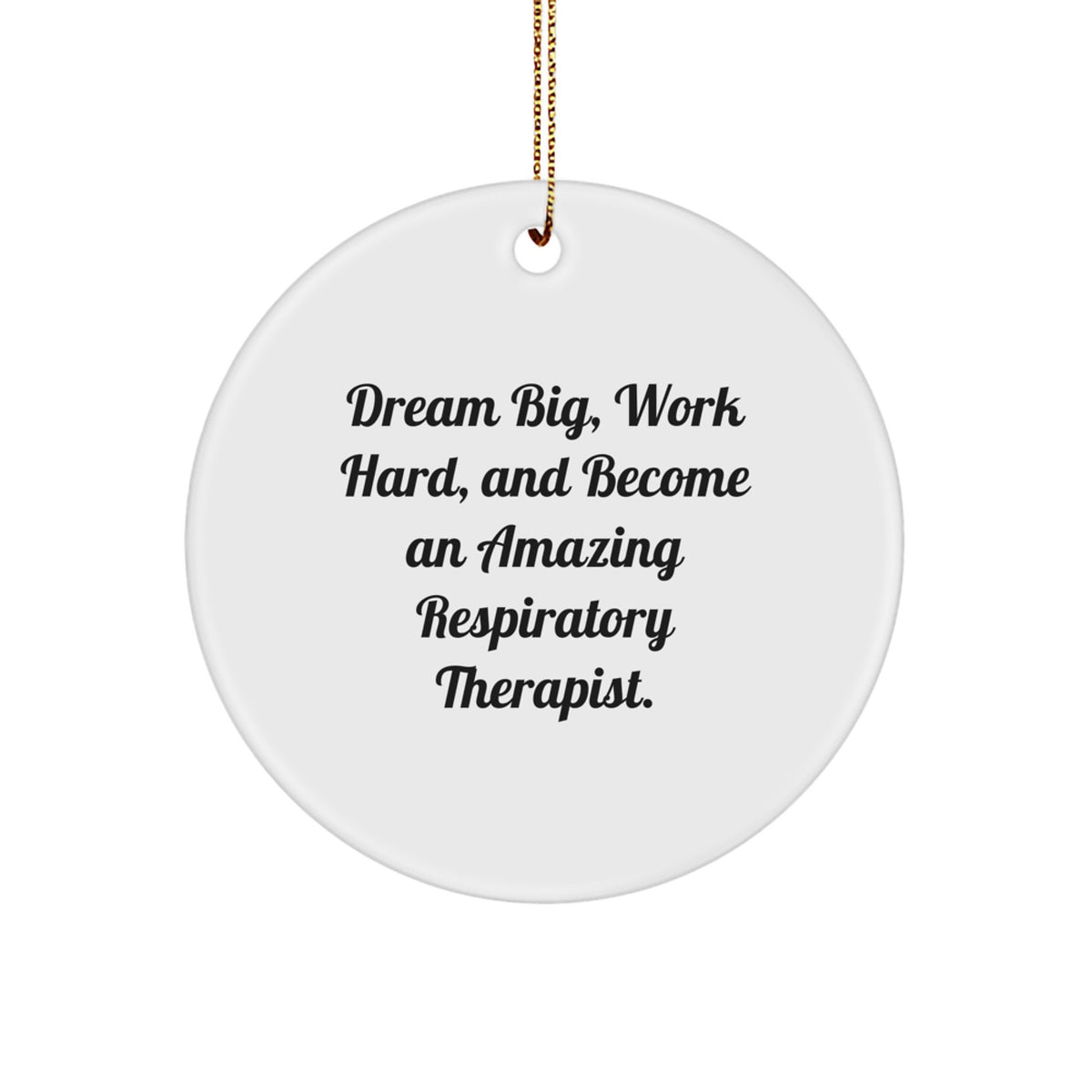 Funny Inspirational Gifts from Friends for Respiratory Therapist Christmas Unique Circle Ornament Dream Big Work Hard - Image 1
