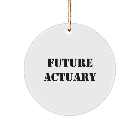 Funny 'Future Actuary' Circle Ornament, Gifts for Actuary Friends and Family, Actuary Christmas Unique Gifts from Friends - Image 1