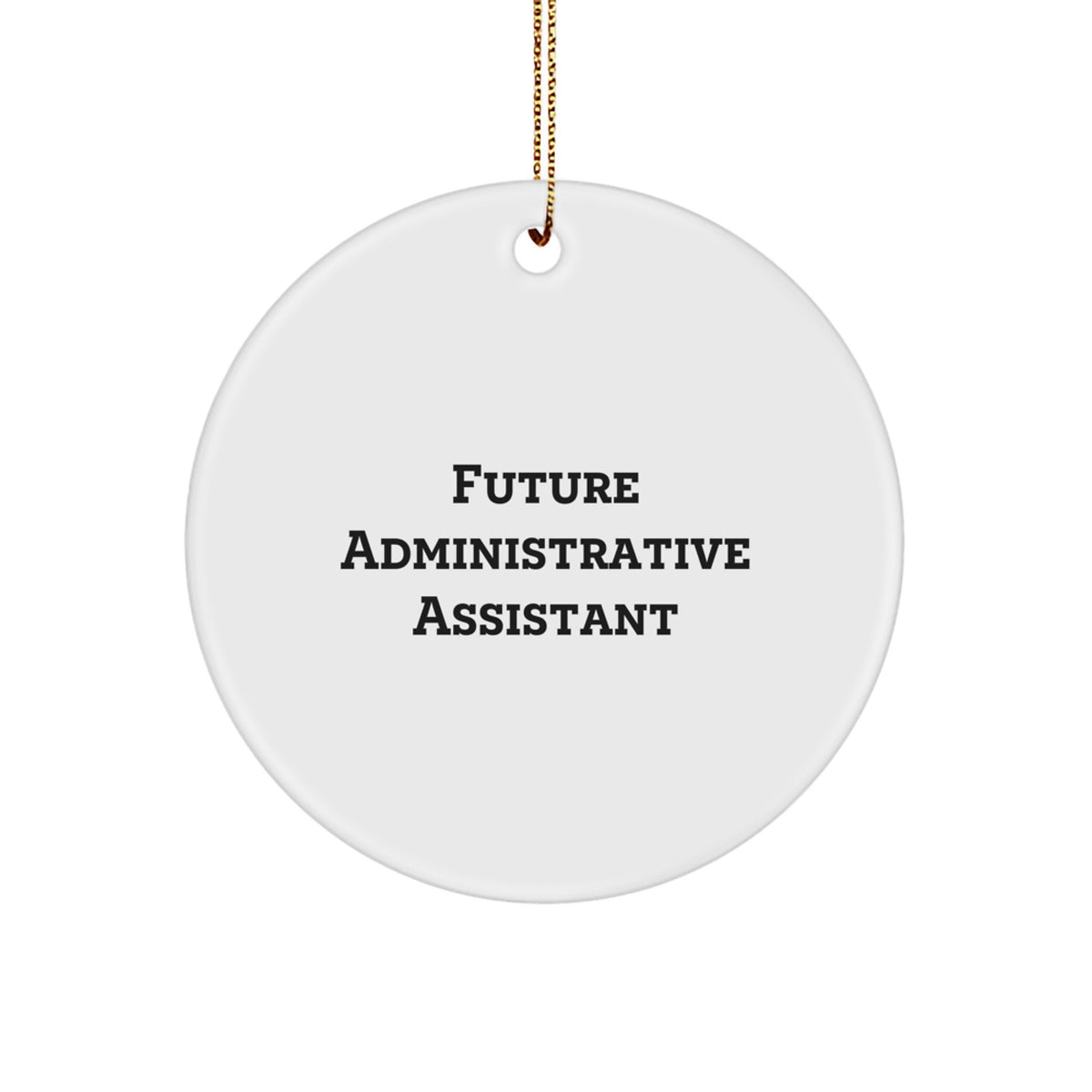 Administrative Assistant Circle Christmas Ornament Future for Him Gift - Image 1