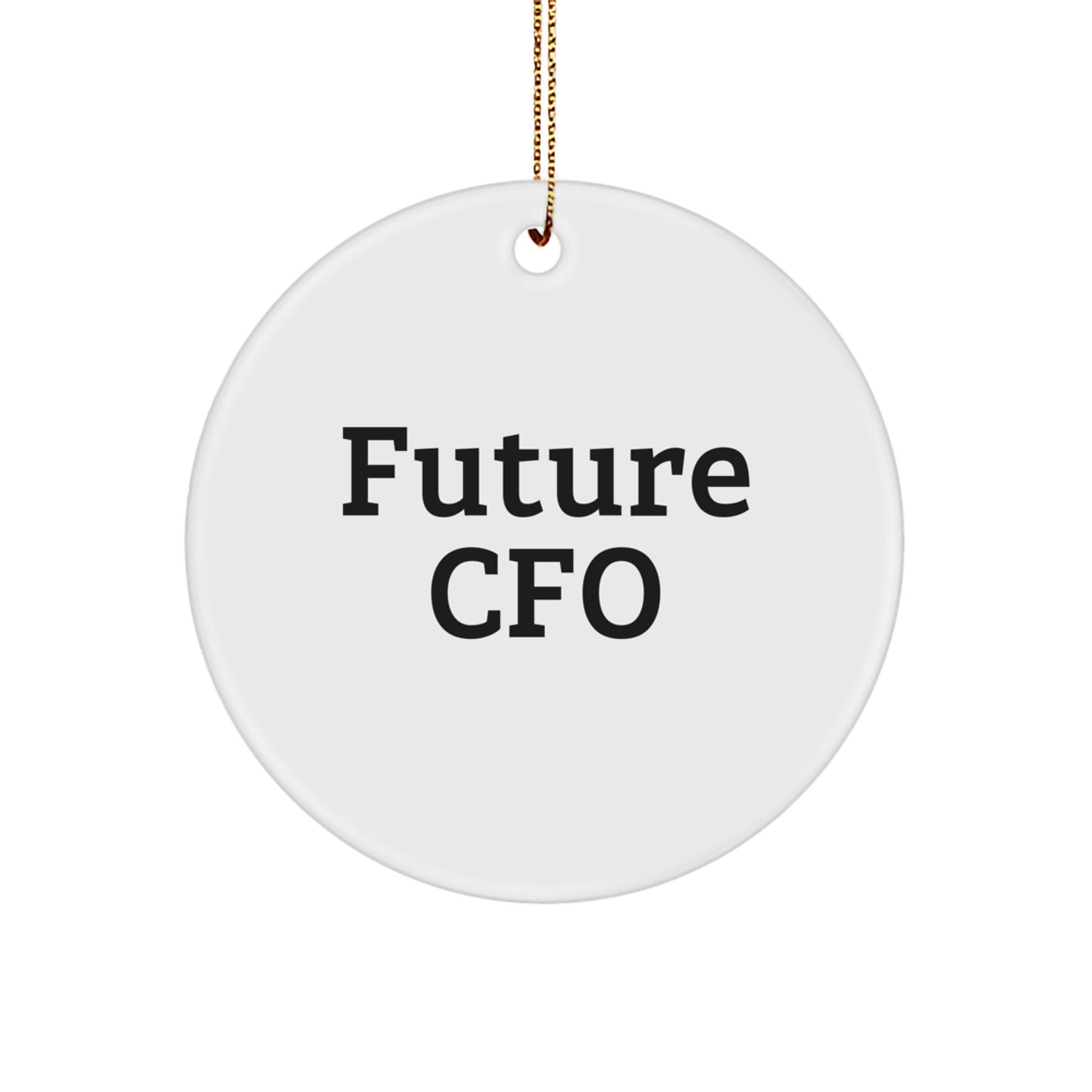 Funny Future CFO Circle Ornament, Gifts from Family for CFO, White Color, Christmas Unique Gifts - Image 1