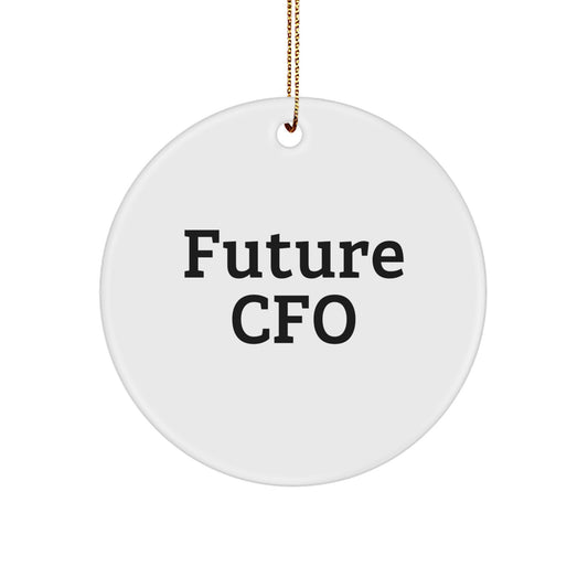 Funny Future CFO Circle Ornament, Gifts from Family for CFO, White Color, Christmas Unique Gifts - Image 1
