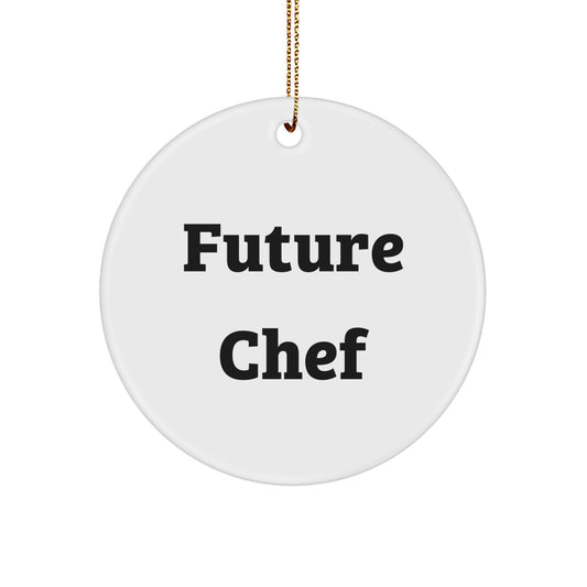 Funny Future Chef Christmas Unique Gifts from Family to Chef, Personalized Circle Ornament for Chef - Image 1