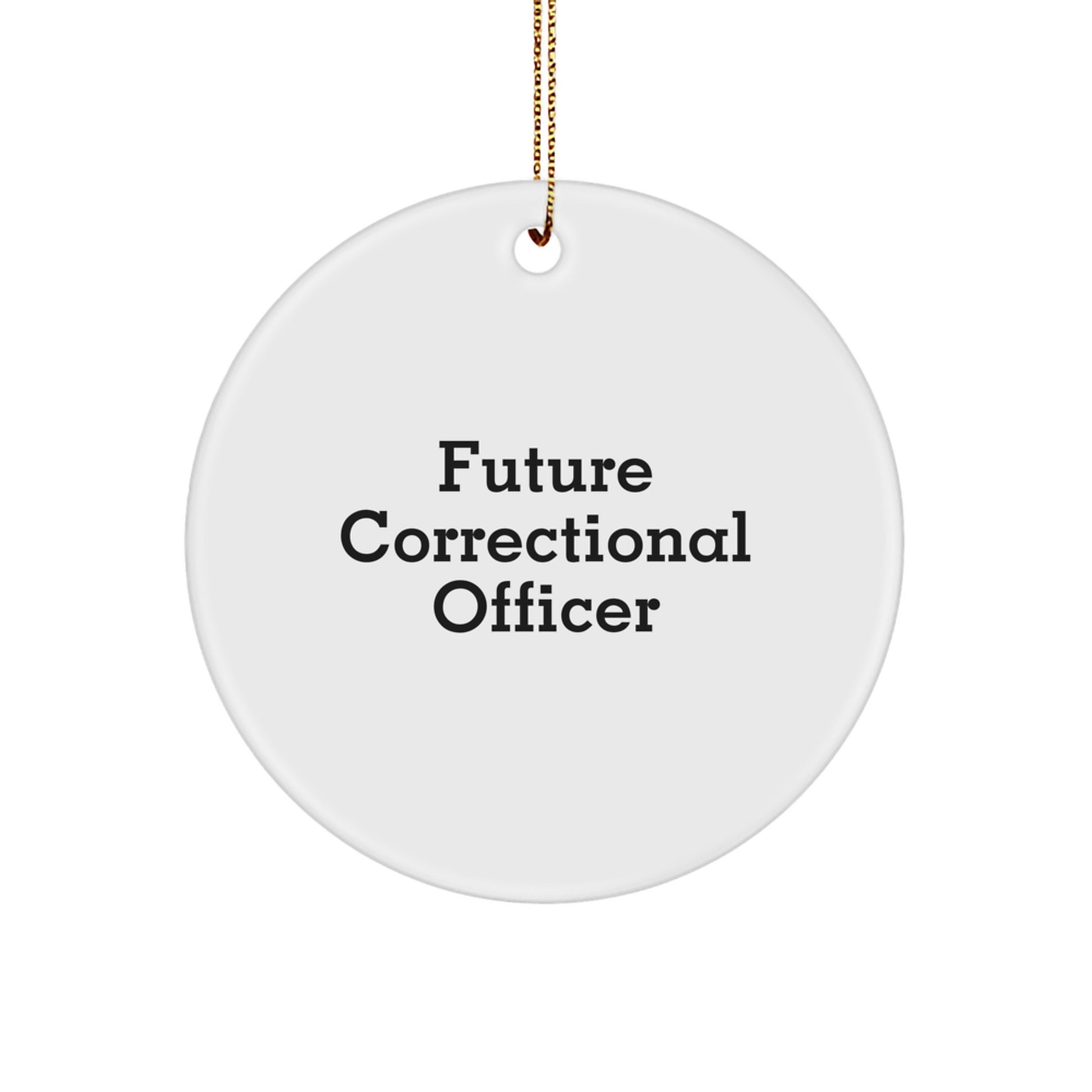 Funny Correctional Officer Gifts for Christmas Unique Circle Ornaments from Friends, Correctional Officer Gifts for Men, 'Future Correctional Officer' - Image 1