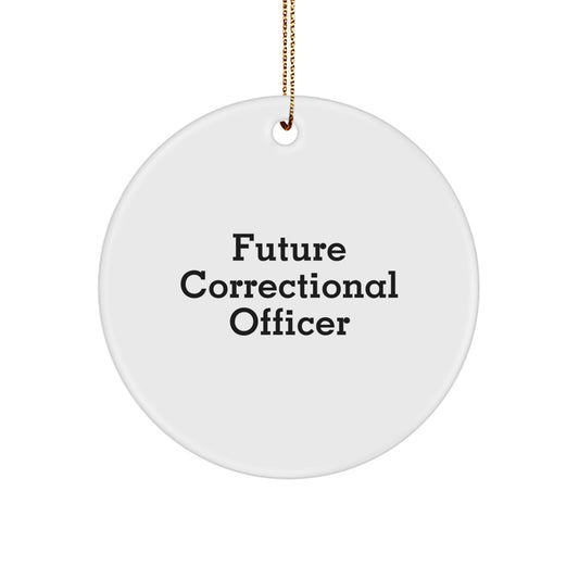 Funny Correctional Officer Gifts for Christmas Unique Circle Ornaments from Friends, Correctional Officer Gifts for Men, 'Future Correctional Officer' - Image 1