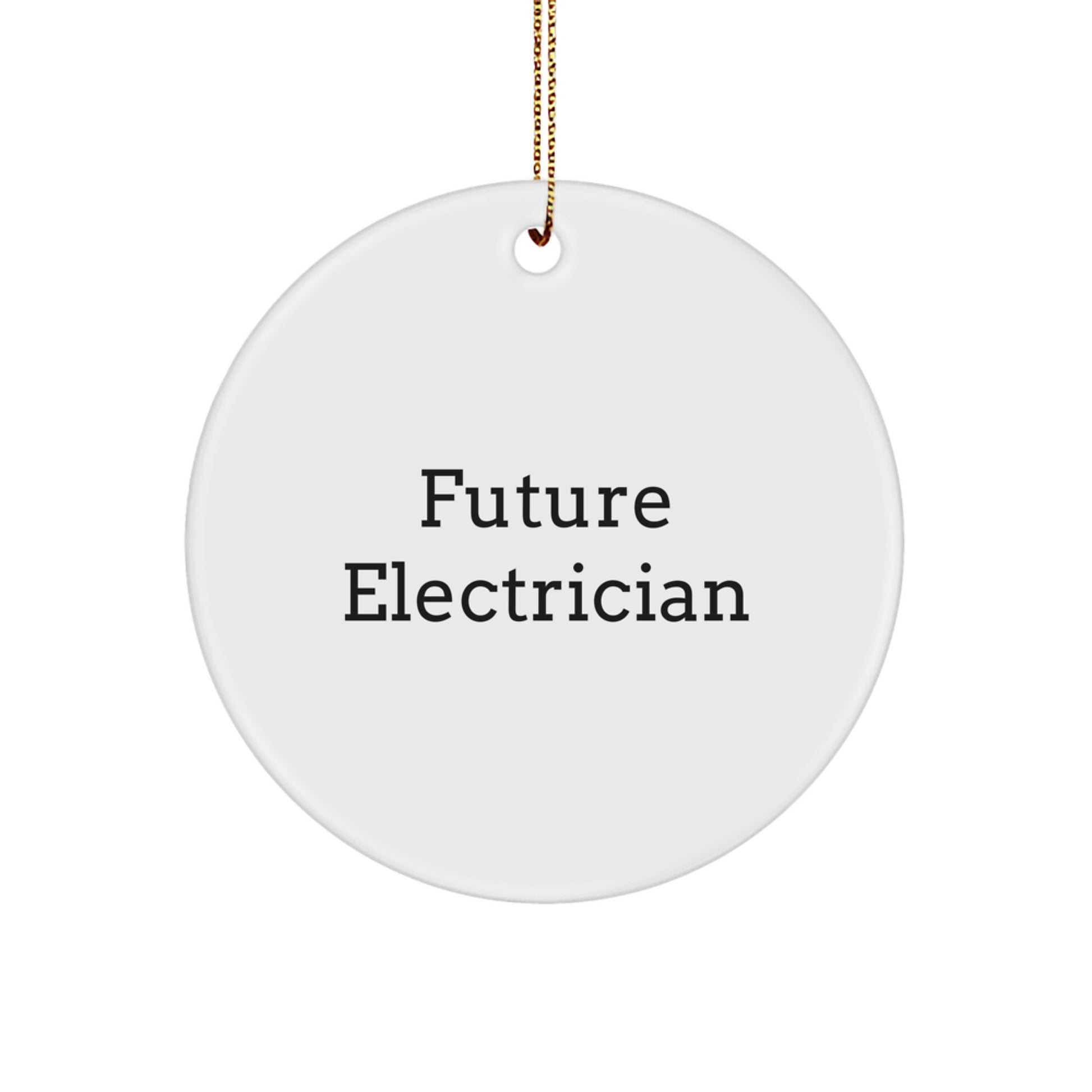 Funny Electrician Gifts for Men, Circle Ornament with Future Electrician Quote, Christmas Unique Present from Family - Image 1