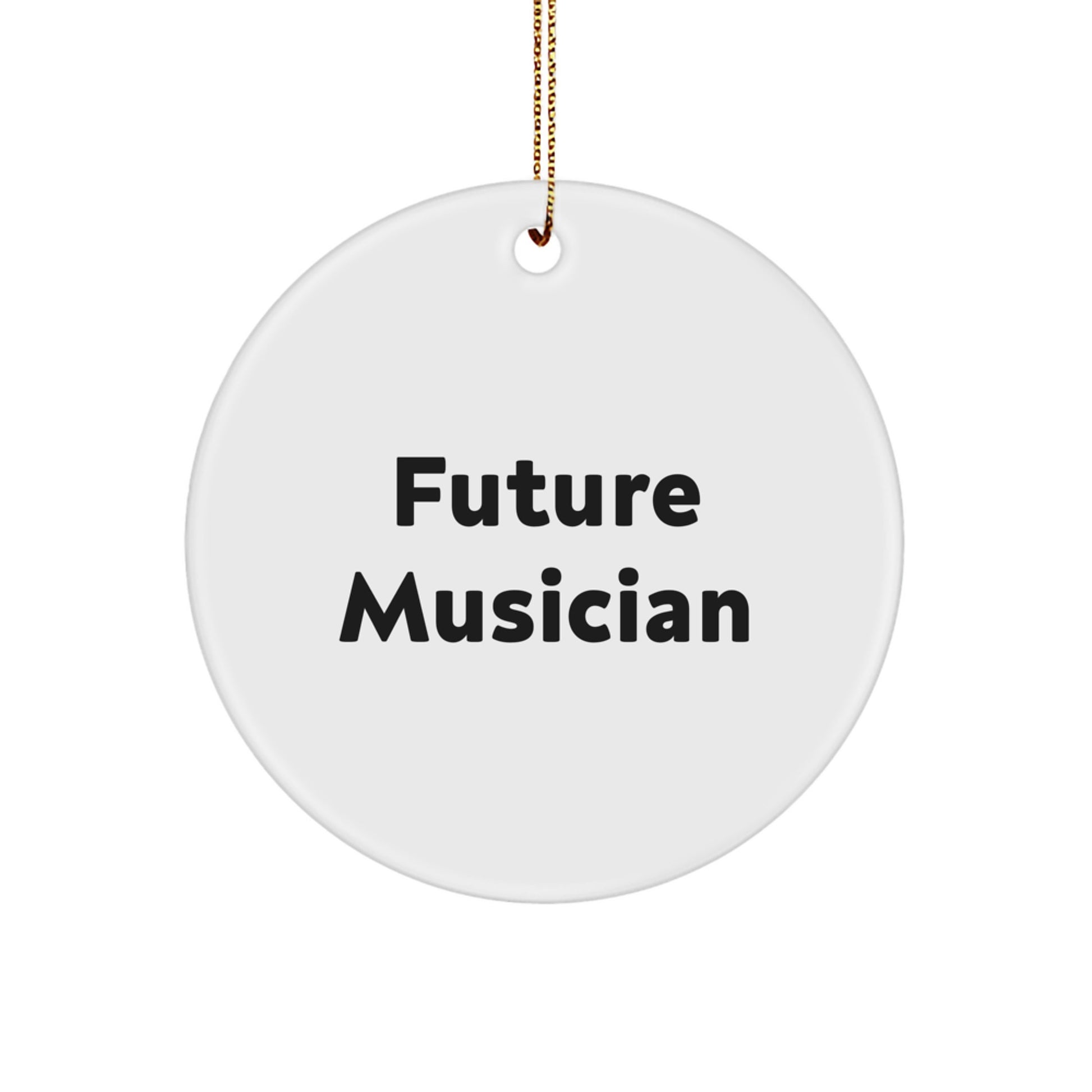 Funny Future Musician Gifts for Musicians, Music Lover Circle Ornament with Inspirational Quote, Christmas Unique Gifts from Friends - Image 1