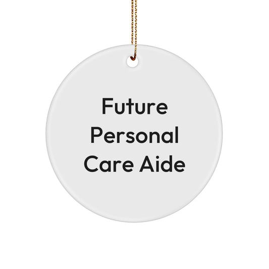 Funny Personal Care Aide Gifts from Men for Friends, Circle Ornament for Future Personal Care Aide, Christmas Unique Gifts - Image 1