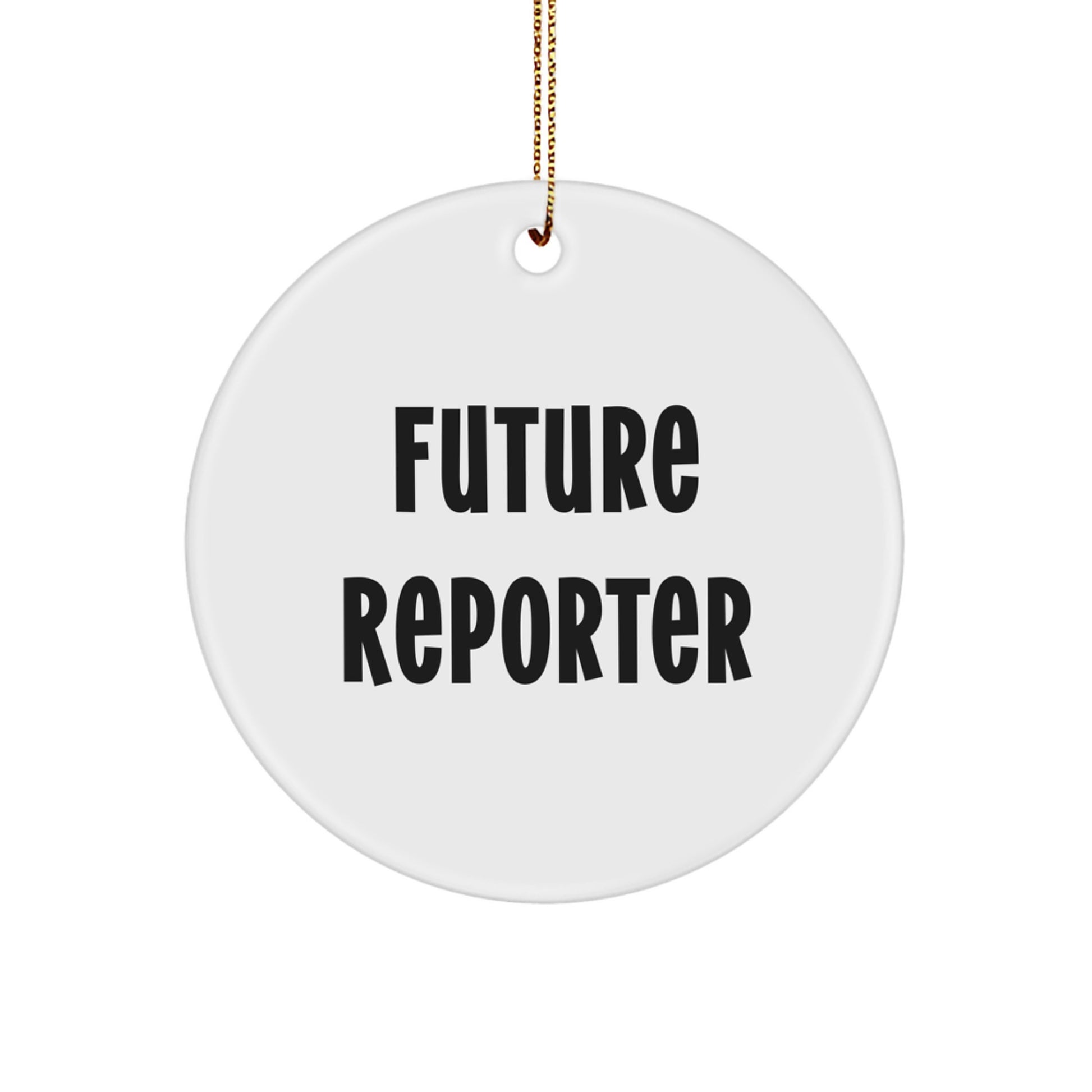 Future Reporter, Inspiring Gifts for Christmas, Funny Reporter Circle Ornament with 'Dream big, work hard, stay humble' Quote, Gifts from Family for Reporter - Image 1