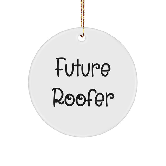 Funny Roofer Gifts from Men to Future Roofer for Christmas Unique Circle Ornament Present - Image 1