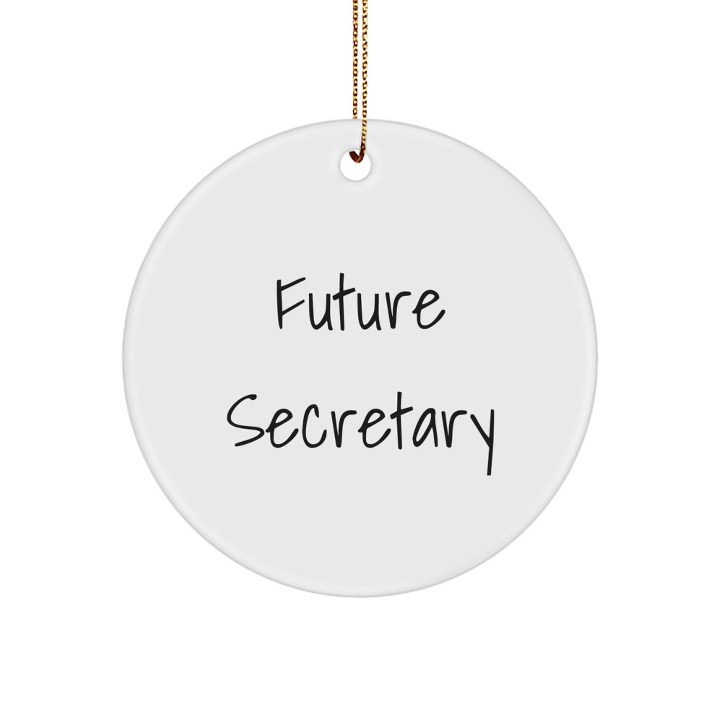 Funny Future Secretary Circle Ornament, Gifts from Friends, Unique Christmas Unique Gifts for Secretary, Secretary Office Decor - Image 1