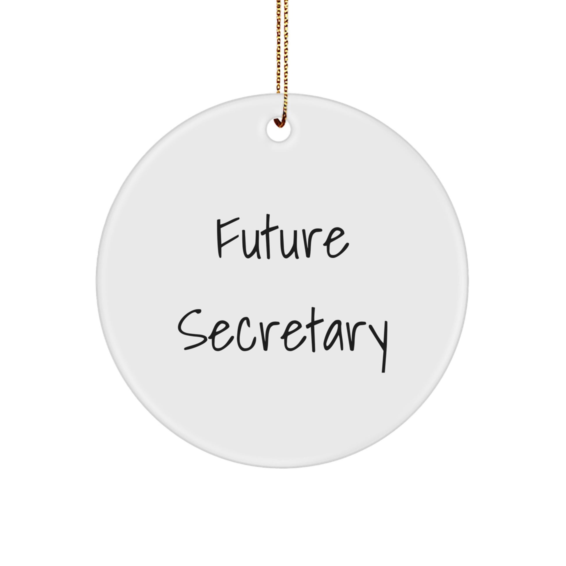 Funny Future Secretary Circle Ornament, Gifts from Friends, Unique Christmas Unique Gifts for Secretary, Secretary Office Decor - Image 1