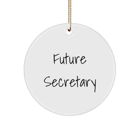 Funny Future Secretary Circle Ornament, Gifts from Friends, Unique Christmas Unique Gifts for Secretary, Secretary Office Decor - Image 1