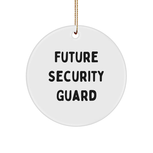Funny Security Guard Gifts from Men for Future Security Guard Christmas Unique Ornaments Circle Shaped MDF - Image 1