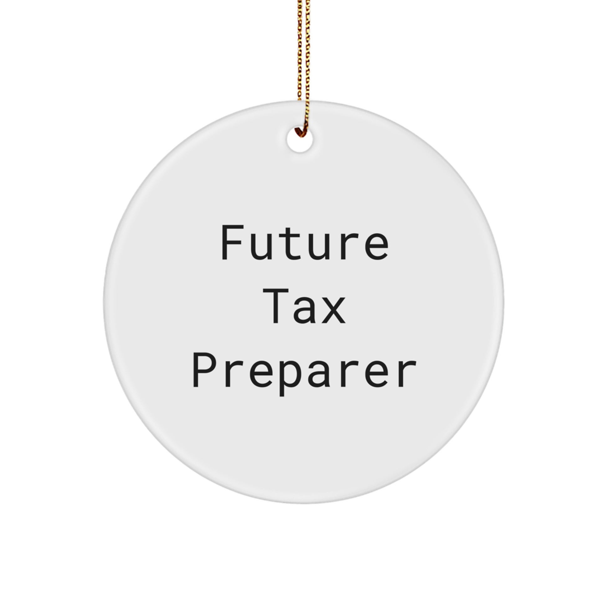Funny Quote for Future Tax Preparer Christmas Unique Gifts from Friends and Family for Tax Preparer Ornament, Circle Shaped - Image 1