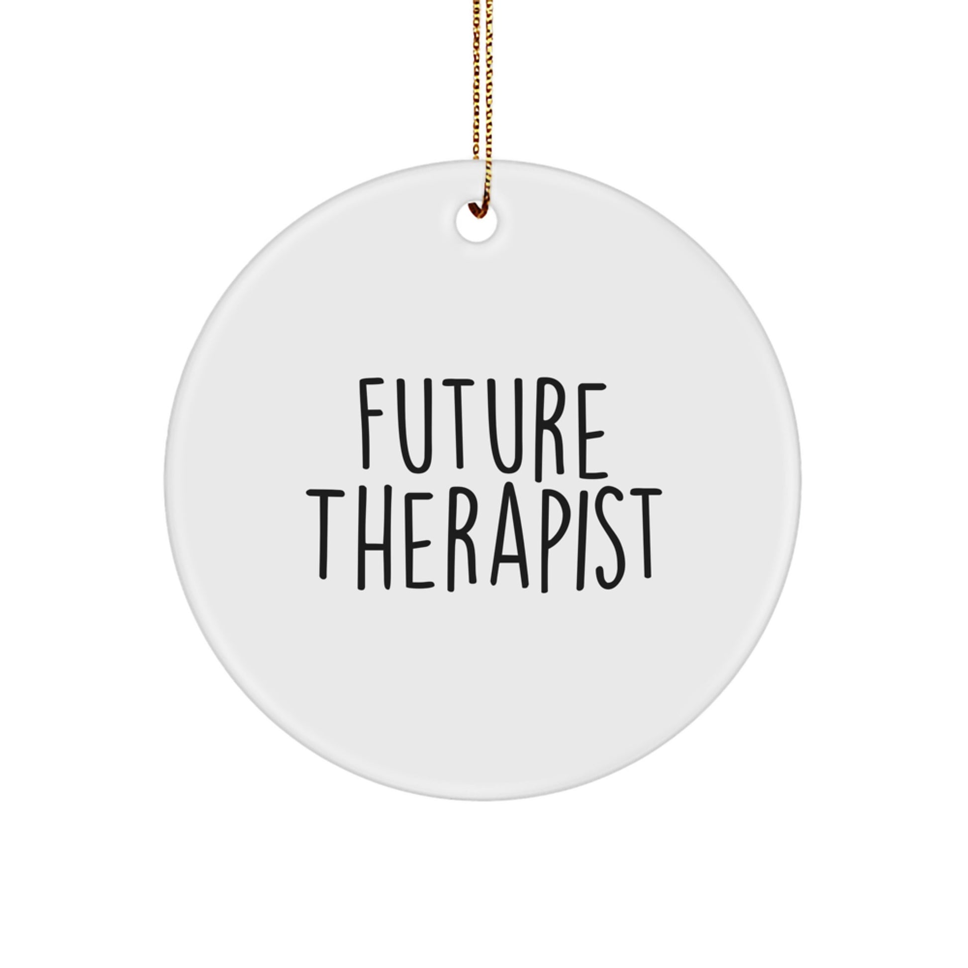Funny Quote Gifts from Men to Future Therapist Unique Christmas Circle Ornaments - Image 1