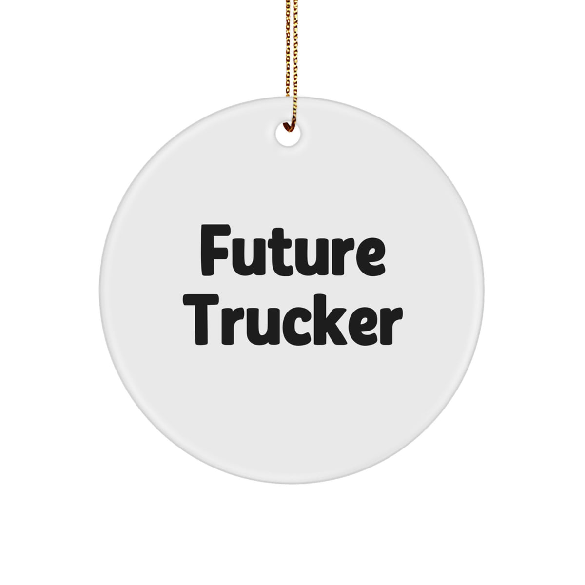 Trucker Circle Ornament Future Trucker for Roommates Christmas Unique Gift - Image 1
