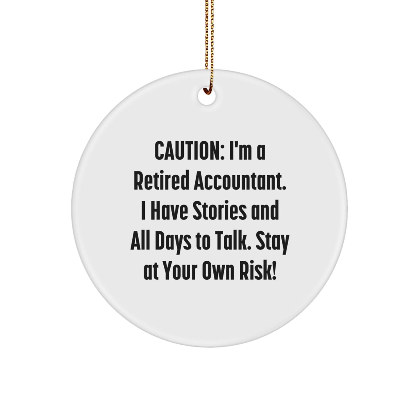 Funny Accountant Gifts from Men to Women Friends Family for Christmas Unique Circle Ornament - Image 1